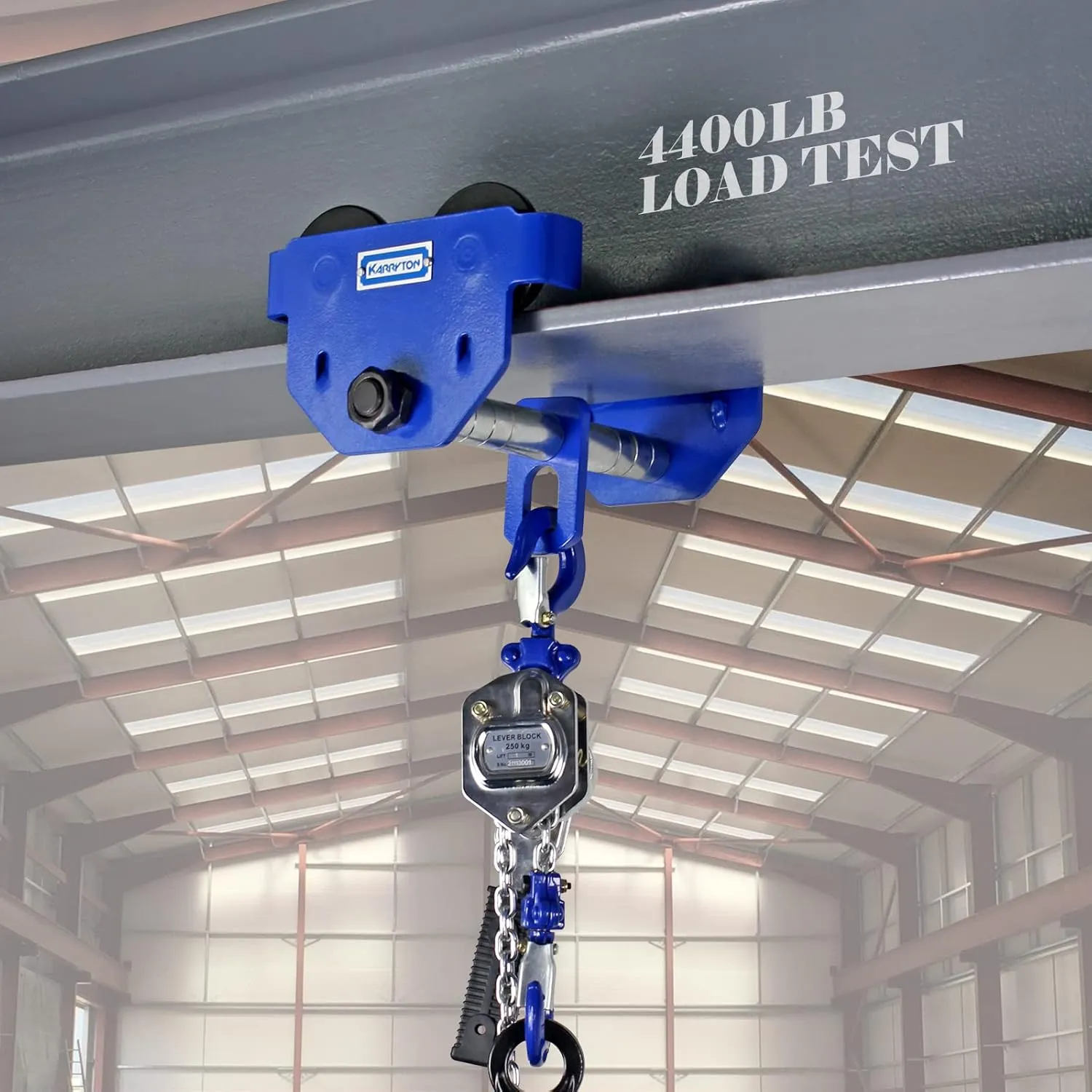 0.5Ton/1100LB Beam Trolley 2.5 – 6in Adjustable Flange Width, Heavy Duty Manual Push Trolley w/Dual Track Rollers for Crane Lifts, Garage Hoists, Straight/Curved I Beams