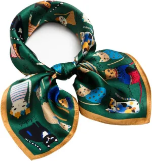 100% Mulberry Silk Scarf Square Hair Scarves Fashion Pattern Neck Scarfs for Women