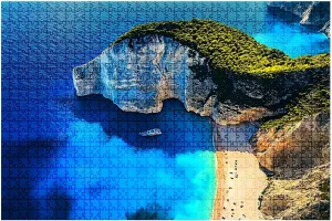 1000 Piece Coastal Landscape Puzzle Navagio Beach Shipwreck Beach Zakynthos island Greece 20" x 30" Countdown Indoor Activities Difficult Jigsaw Puzzle Set for Adults, Children - Educational Toys Gift