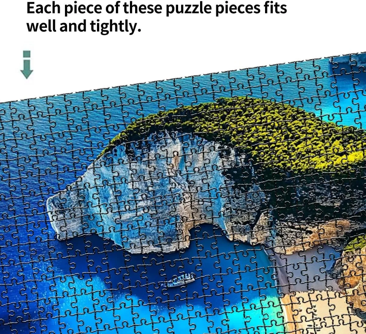 1000 Piece Coastal Landscape Puzzle Navagio Beach Shipwreck Beach Zakynthos island Greece 20" x 30" Countdown Indoor Activities Difficult Jigsaw Puzzle Set for Adults, Children - Educational Toys Gift