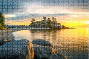 1000 Piece Coastal Landscape Puzzle Rock Island Whyte Islet Park 20" x 30" Countdown Indoor Activities Difficult Jigsaw Puzzle Set for Adults, Children - Educational Toys Gift