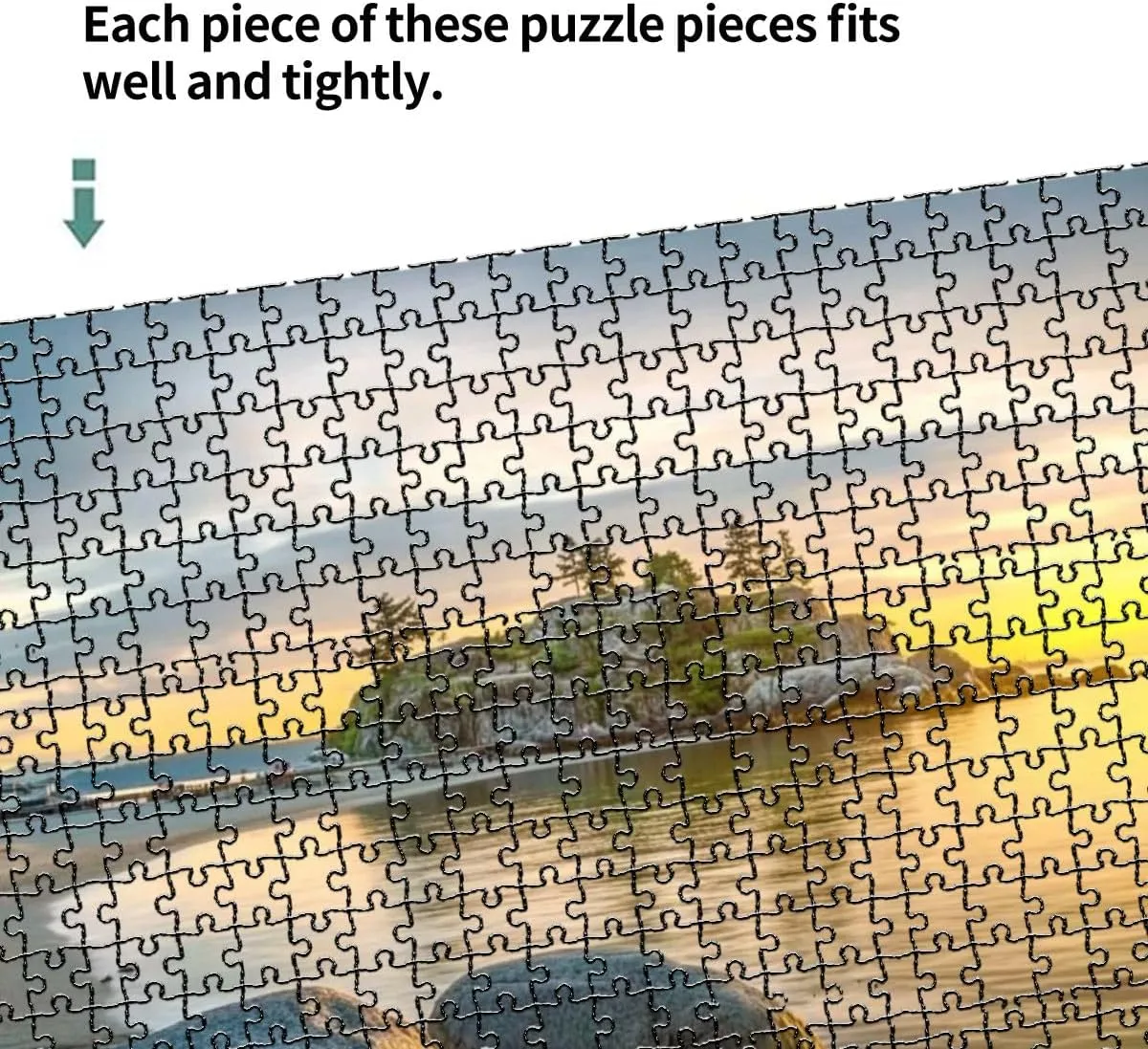 1000 Piece Coastal Landscape Puzzle Rock Island Whyte Islet Park 20" x 30" Countdown Indoor Activities Difficult Jigsaw Puzzle Set for Adults, Children - Educational Toys Gift