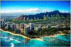 1000 Piece Coastal Landscape Puzzle State Park Aerial 20" x 30" Countdown Indoor Activities Difficult Jigsaw Puzzle Set for Adults, Children - Educational Toys Gift