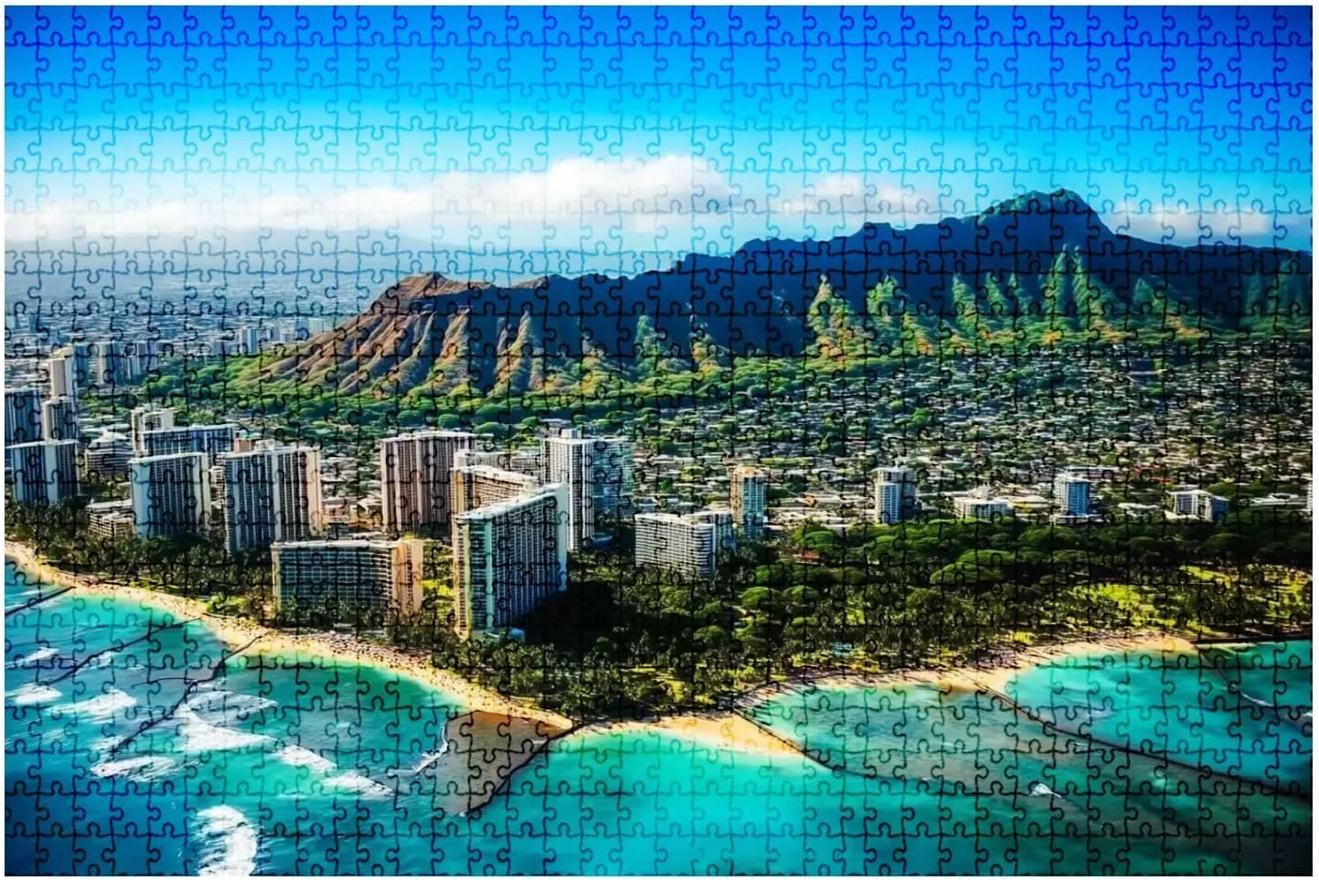 1000 Piece Coastal Landscape Puzzle State Park Aerial 20" x 30" Countdown Indoor Activities Difficult Jigsaw Puzzle Set for Adults, Children - Educational Toys Gift