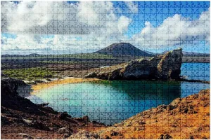 1000 Piece Coastal Landscape Puzzle View from Bartolome Island 20" x 30" Countdown Indoor Activities Difficult Jigsaw Puzzle Set for Adults, Children - Educational Toys Gift