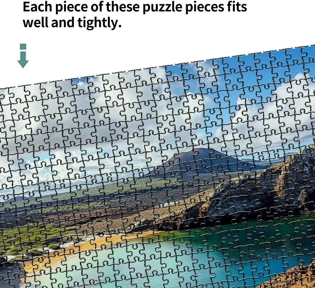 1000 Piece Coastal Landscape Puzzle View from Bartolome Island 20" x 30" Countdown Indoor Activities Difficult Jigsaw Puzzle Set for Adults, Children - Educational Toys Gift