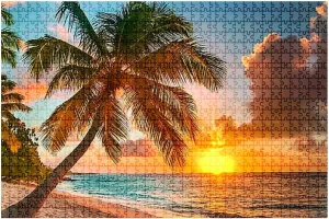 1000 Piece Puzzle Barbados 20" x 30" Countdown Indoor Activities Difficult Jigsaw Puzzle Set for Adults, Children - Educational Toys Gift