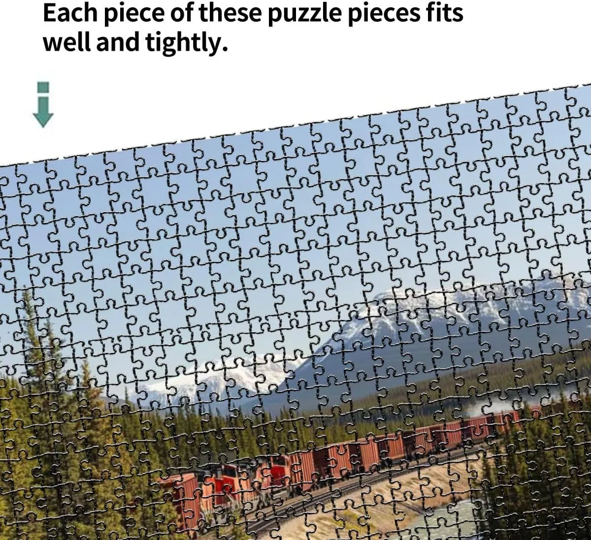 1000 Piece Puzzle Train National Park Spring 20" x 30" Countdown Indoor Activities Difficult Jigsaw Puzzle Set for Adults, Children - Educational Toys Gift