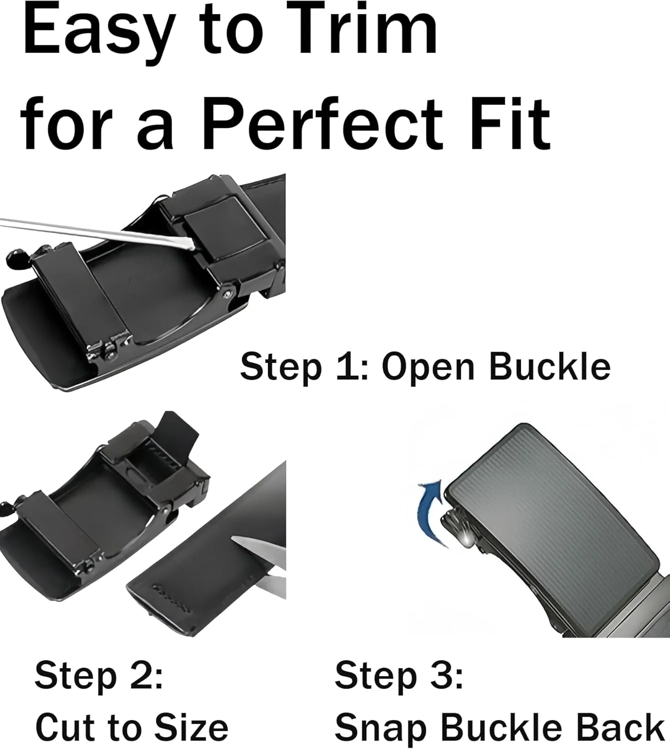 2 Pack Ratchet Belt for Men - Mens Belt Leather 1 3/8" for Casual Jeans - Fit 36" to 44" Waist Adjustable