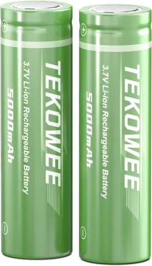 21700 Rechargeable Battery 5000mAh, 3.7V Lithium Batteries Flat Top for Flashlights, Headlamps, ect (2 Pack)