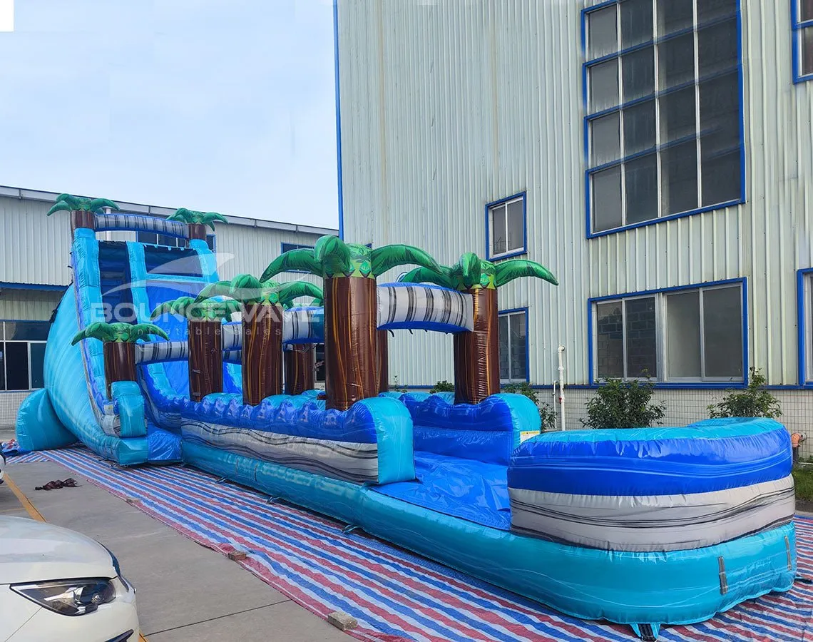 22ft Bahama Blast Single Lane Inflatable Water Slide With Slip & Slide