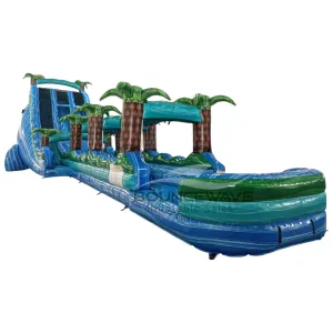 22ft Island Drop Dual Lane Inflatable Water Slide With Slip & Slide