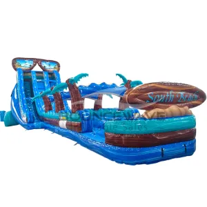 22ft South Beach Dual Lane 2pc Commercial Water Slide with Inflatable Slip & Slide