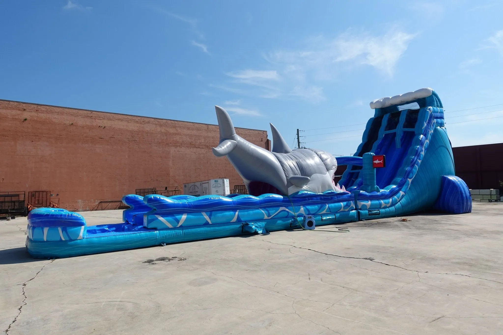 24ft Rogue Great White Dual Lane 2pc Commercial Water Slide with Inflatable Slip & Slide