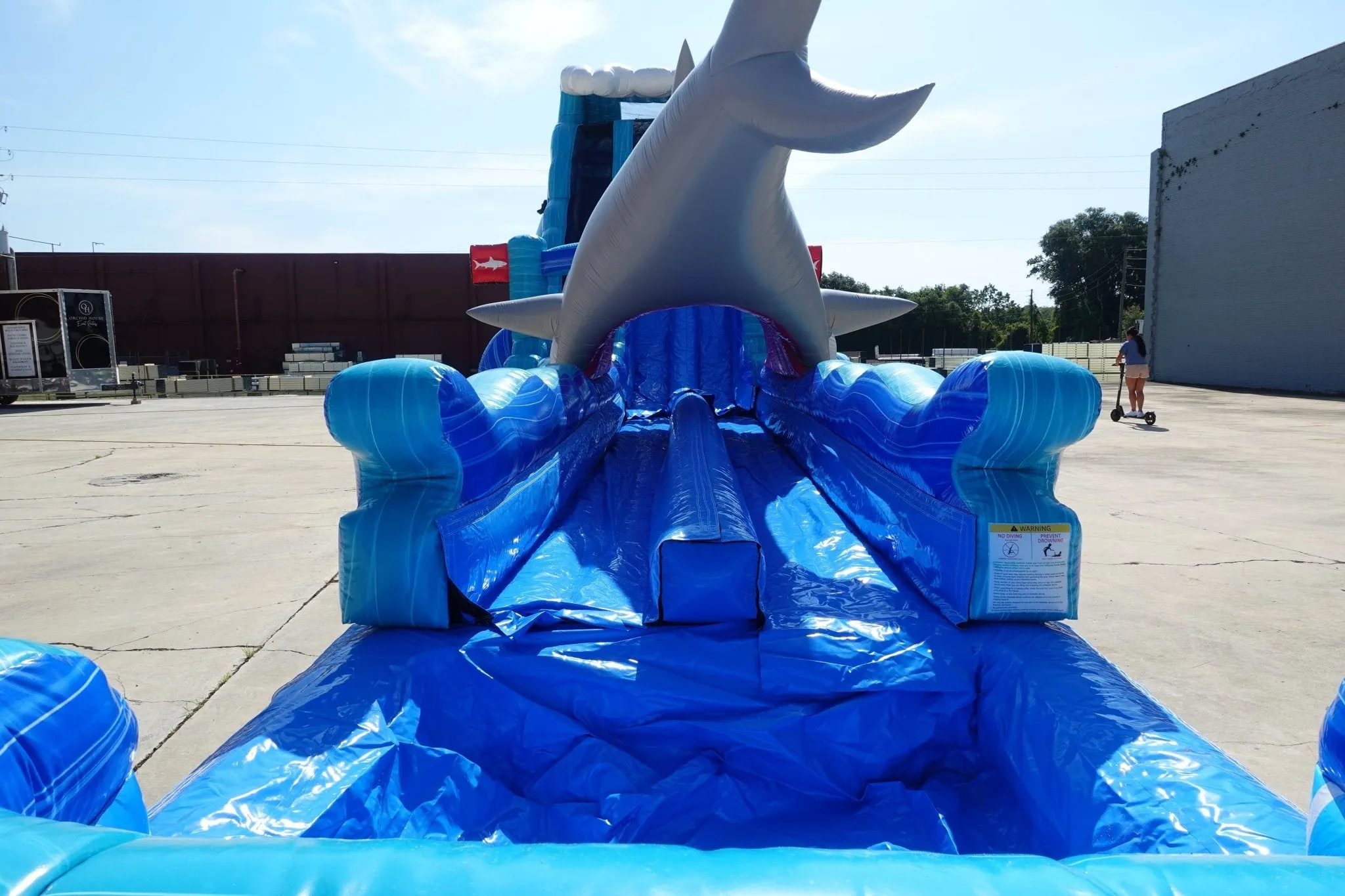 24ft Rogue Great White Dual Lane 2pc Commercial Water Slide with Inflatable Slip & Slide