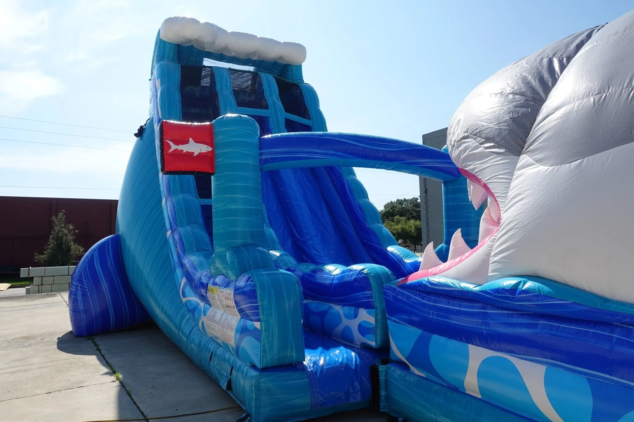 24ft Rogue Great White Dual Lane 2pc Commercial Water Slide with Inflatable Slip & Slide