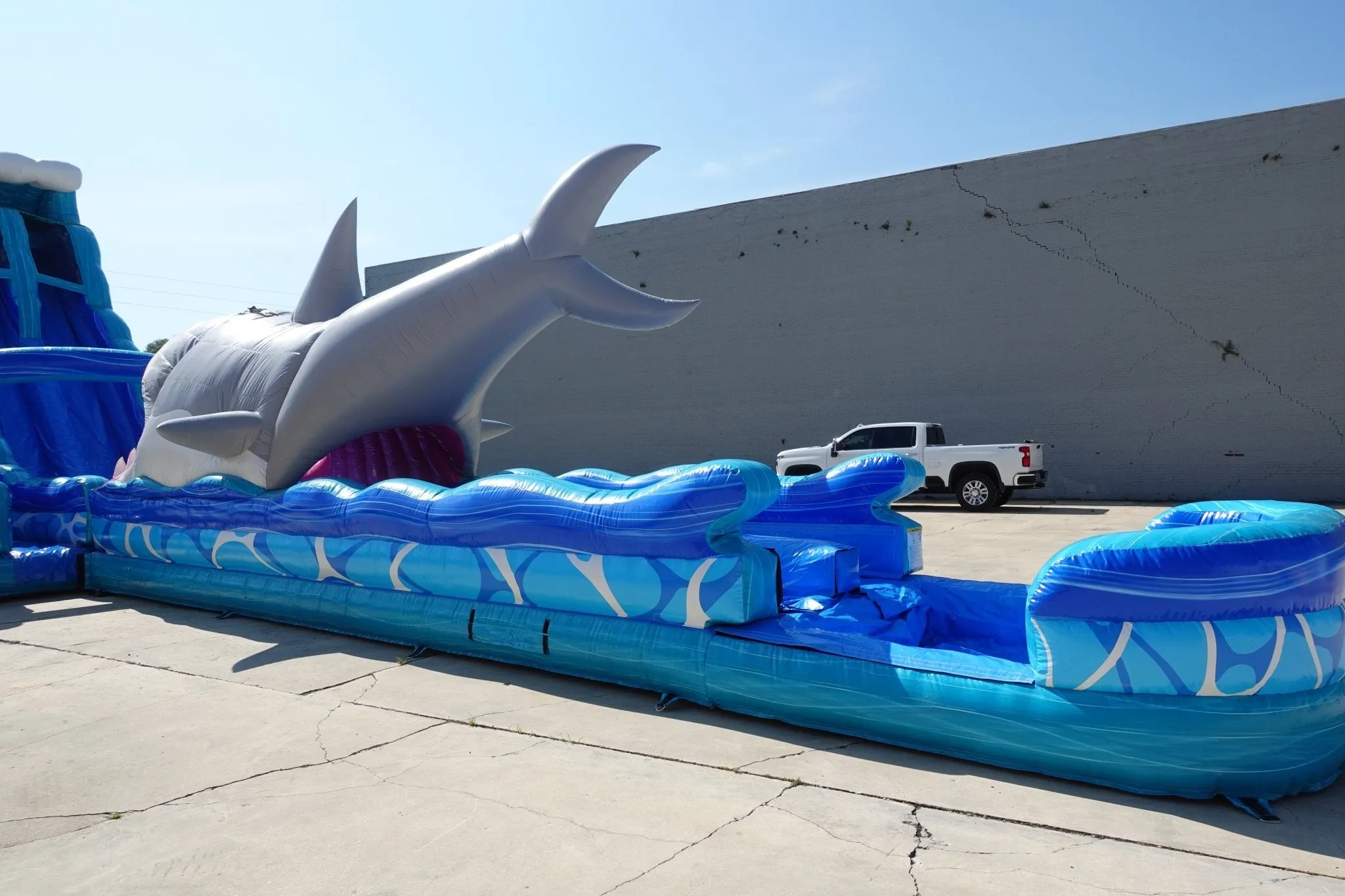 24ft Rogue Great White Dual Lane 2pc Commercial Water Slide with Inflatable Slip & Slide
