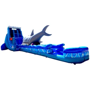 24ft Rogue Great White Dual Lane 2pc Commercial Water Slide with Inflatable Slip & Slide