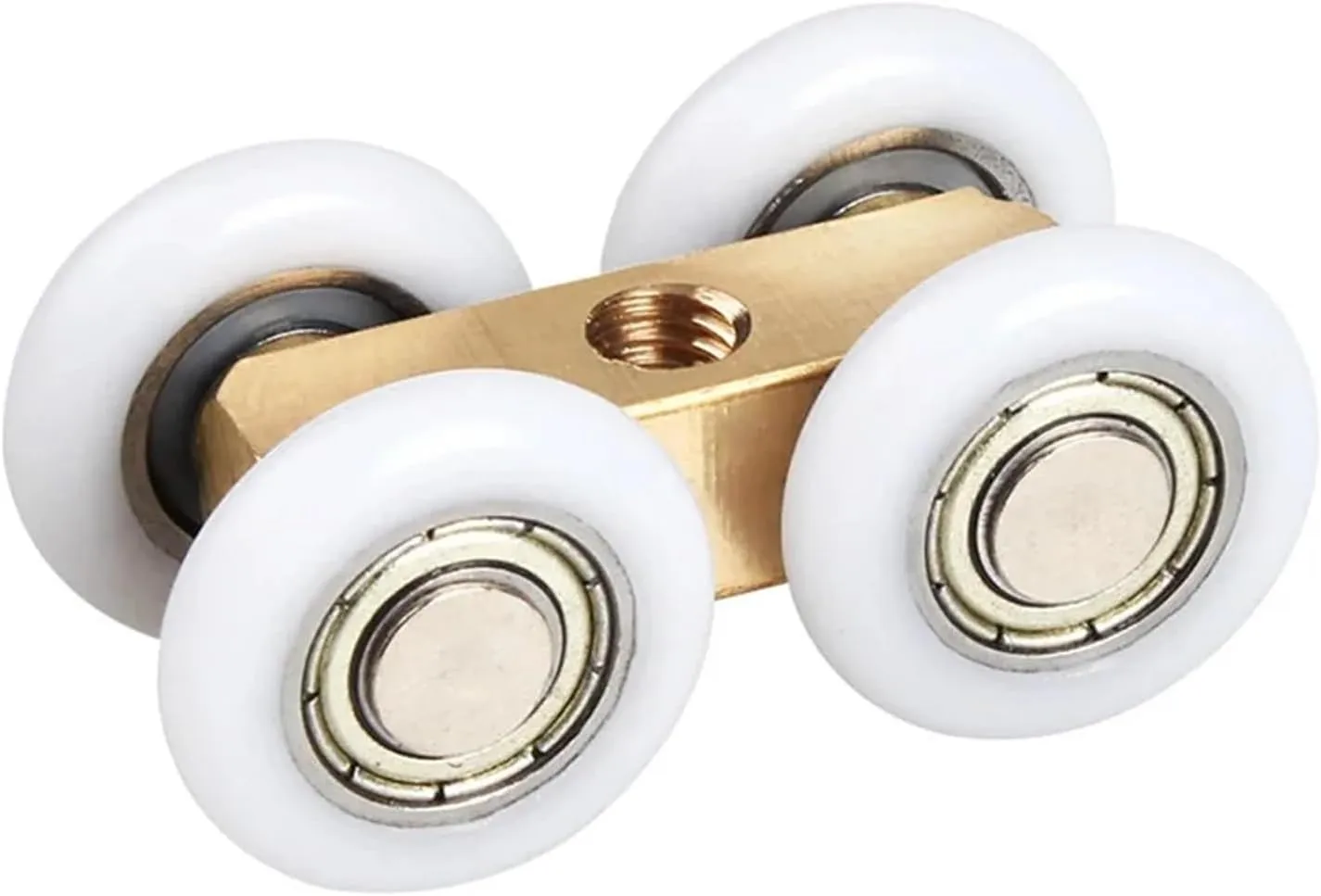 2Pcs Shower Room Copper Four-Wheel Hanging Pulley Roller for Bathroom Glass Slide Door Waterproof Bearing Crane Toilet Door