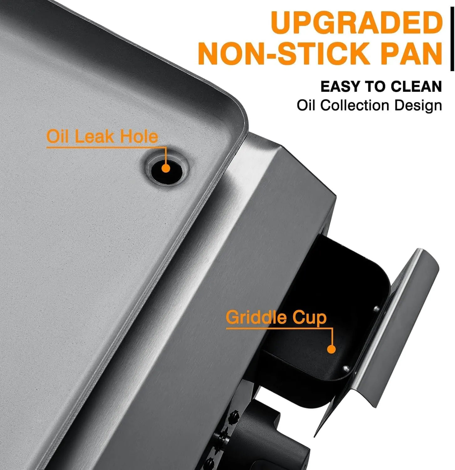 3 Burner BBQ Flat Top Grill, 25.6 Inch Stainless Steel Portable Detachable Gas Griddle, 30,000 BTU Propane Griddle for Camping