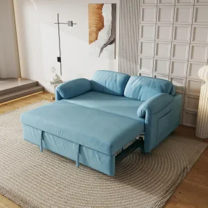 3 in 1 Convertible Sleeper Sofabed W/Pillow-top Armrests, Functional Loveseat Sofa Living Room Chaise Lounge Daybed Convertible Sofabed with Pull Out Sleeper Couch Bed ,Reclining Backrest and Pockets