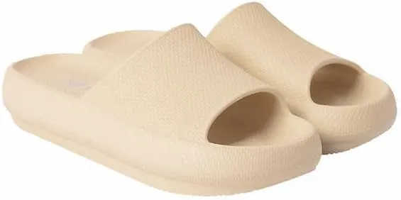 32 DEGREES Women's Cloud Slide | Slip-On | Waterproof | Pillow-Like Comfort | Lightweight, Tan, Large