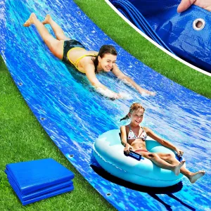 33 x 10 Ft Lawn Water Slide- Heavy Duty Water Slide Tarp- Waterproof Summer Large Slip Waterslides for Backyard Outdoor Lawn Summer Party Water Games
