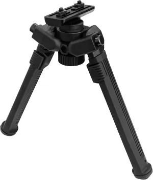 360 Degrees Swive Adjustable Bipod with Quick Detach Lever, Six Adjustable Height 7 1/2" - 10 5/8" for Hunting and Outdoor, Black