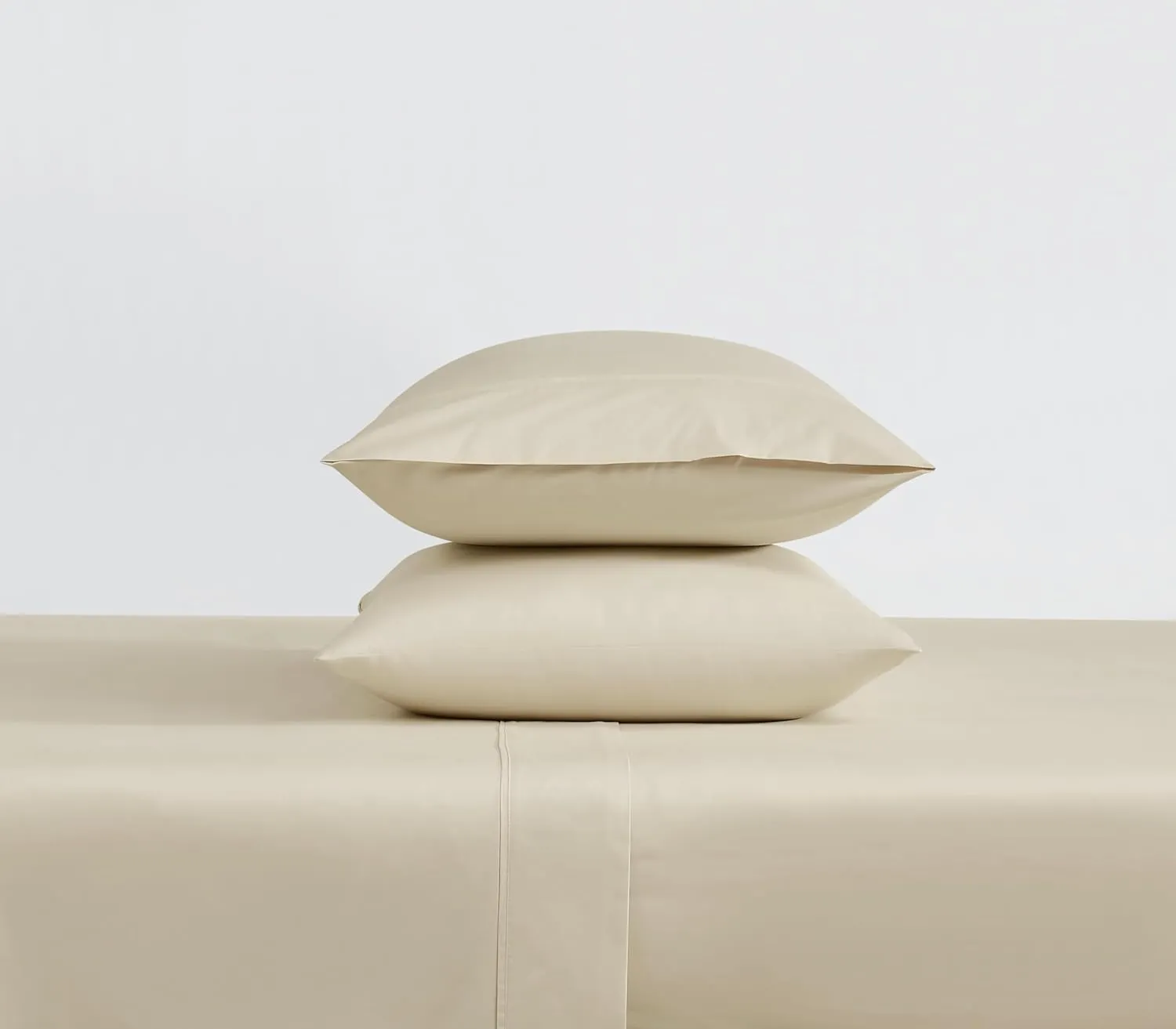 400TC Percale Cotton Khaki King 4 Piece Sheet Set, Solid Themed, for Men and Women, Oeko-TEX Certified Confidence