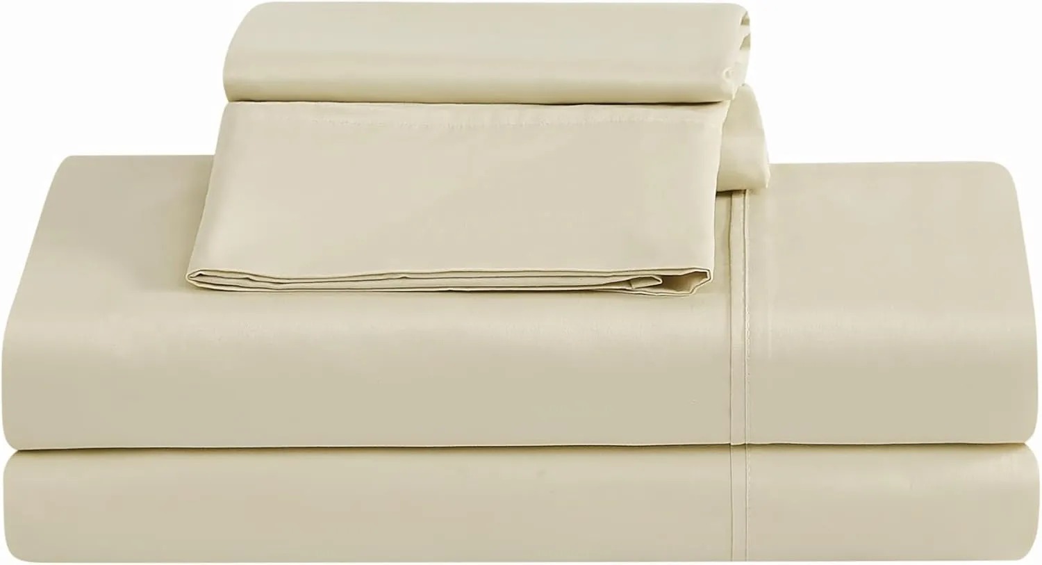400TC Percale Cotton Khaki King 4 Piece Sheet Set, Solid Themed, for Men and Women, Oeko-TEX Certified Confidence