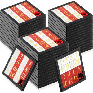 48 Pcs 15 Games Slide Number Brain Teaser Slide with Carry Case Educational Learning Toys for Adults Christmas, Birthday Party Favor Games, 2.6 x 2.6 Inch