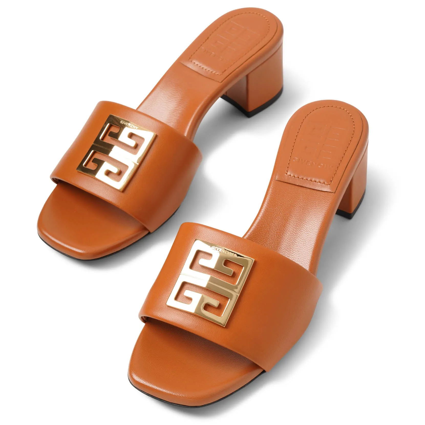 4G beige leather mule sandals