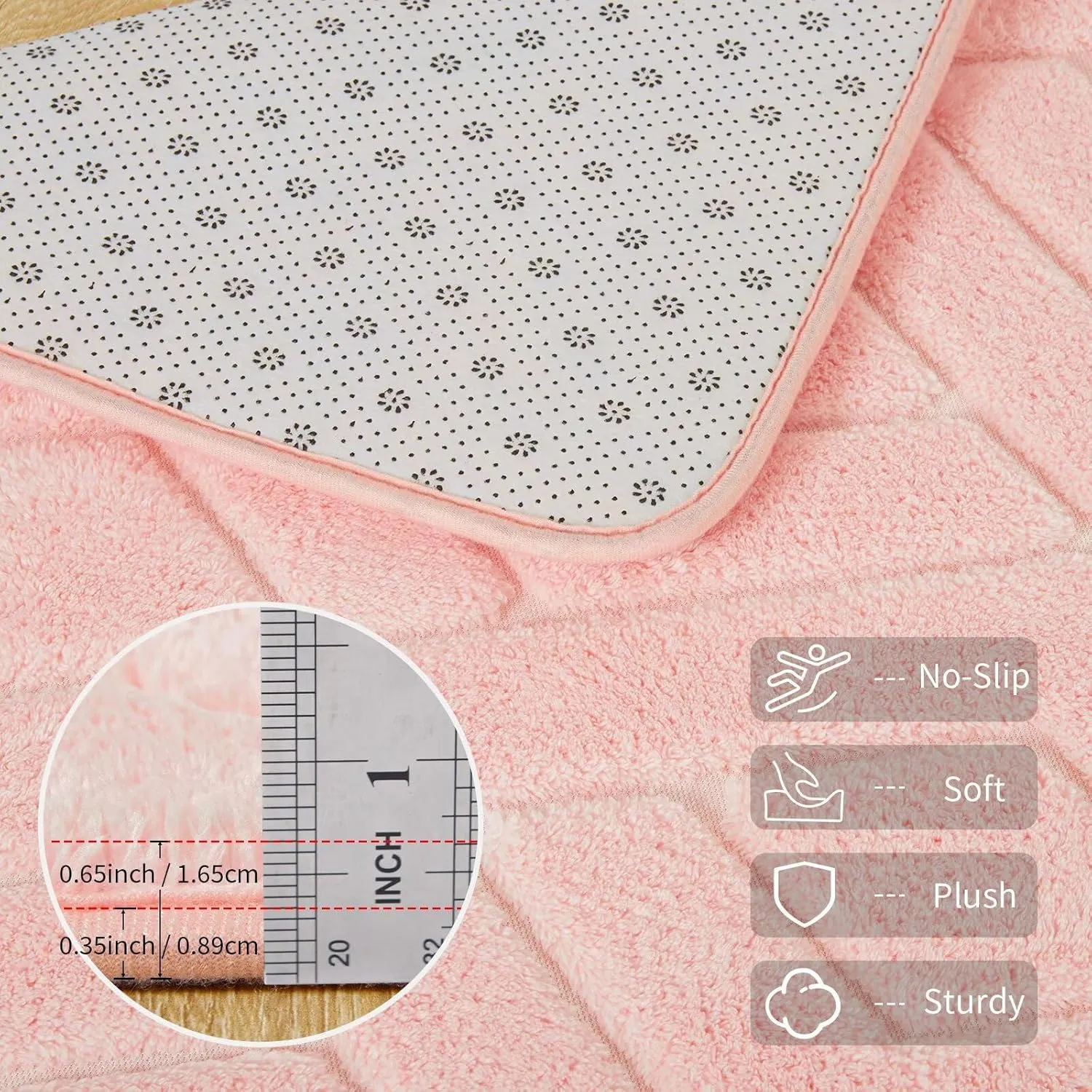 4x6 Pink Washable Area Rug for Girls Bedroom, Modern Geometric Shag Non-Slip Living Room Rugs, Fluffy Plush Soft Memory Foam Carpet for Kids Room Nursery Room Dorm Bedside Decor
