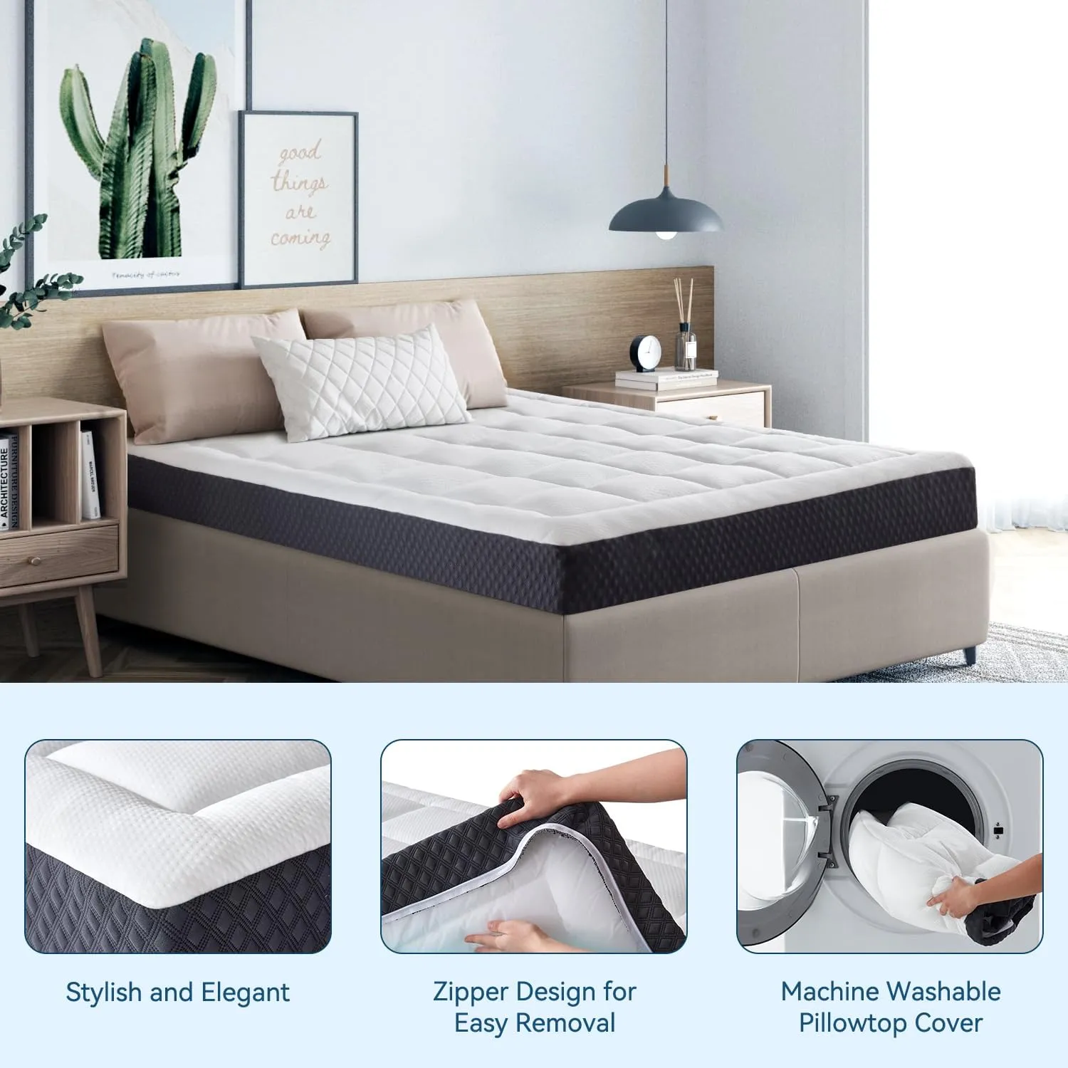 8 Inch Full Mattress in a Box, Breathable Gel-Memory Foam Plus Pillowtop Mattress for Pressure Relief, CertiPUR-US Certified Bed in a Box, Fiberglass-Free