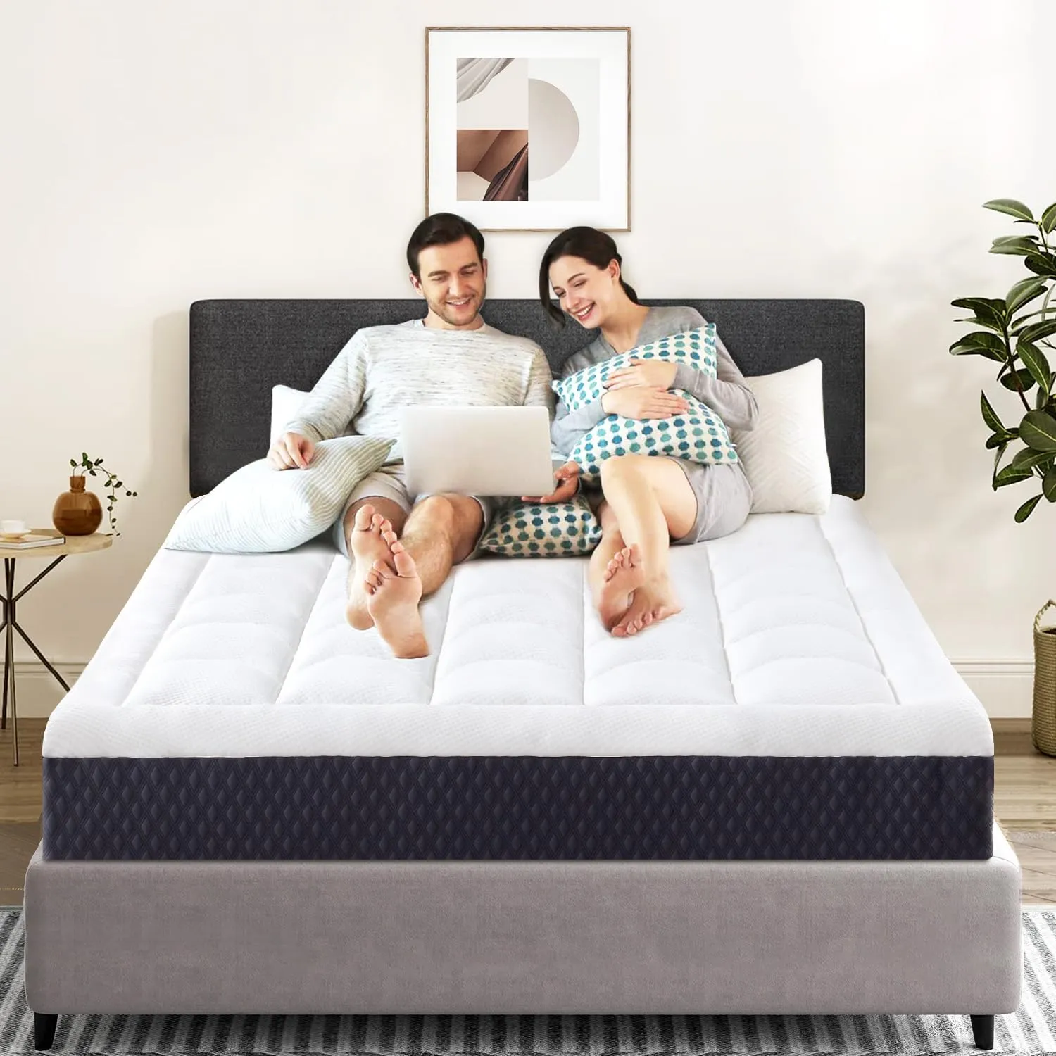 8 Inch Full Mattress in a Box, Breathable Gel-Memory Foam Plus Pillowtop Mattress for Pressure Relief, CertiPUR-US Certified Bed in a Box, Fiberglass-Free