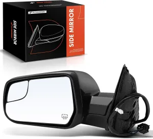 A-Premium Driver Side Power Door Mirror - Compatible with Chevrolet Equinox 2010-2017 & GMC Terrain 2010-2017 - Heated Manual Folding Black Outside Rear View Mirror