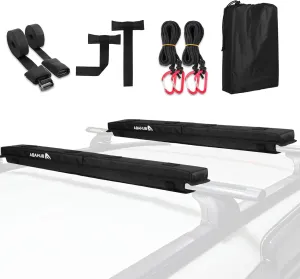 Abahub Soft Roof Rack Pads for Surfboard, SUP, Kayak, Canoe, Heavy Duty Universal Car Roof Racks System for Padle Boards, Compatible with SUVs, Sedans, Hatchbacks, 2-Door or 4-Door Cars