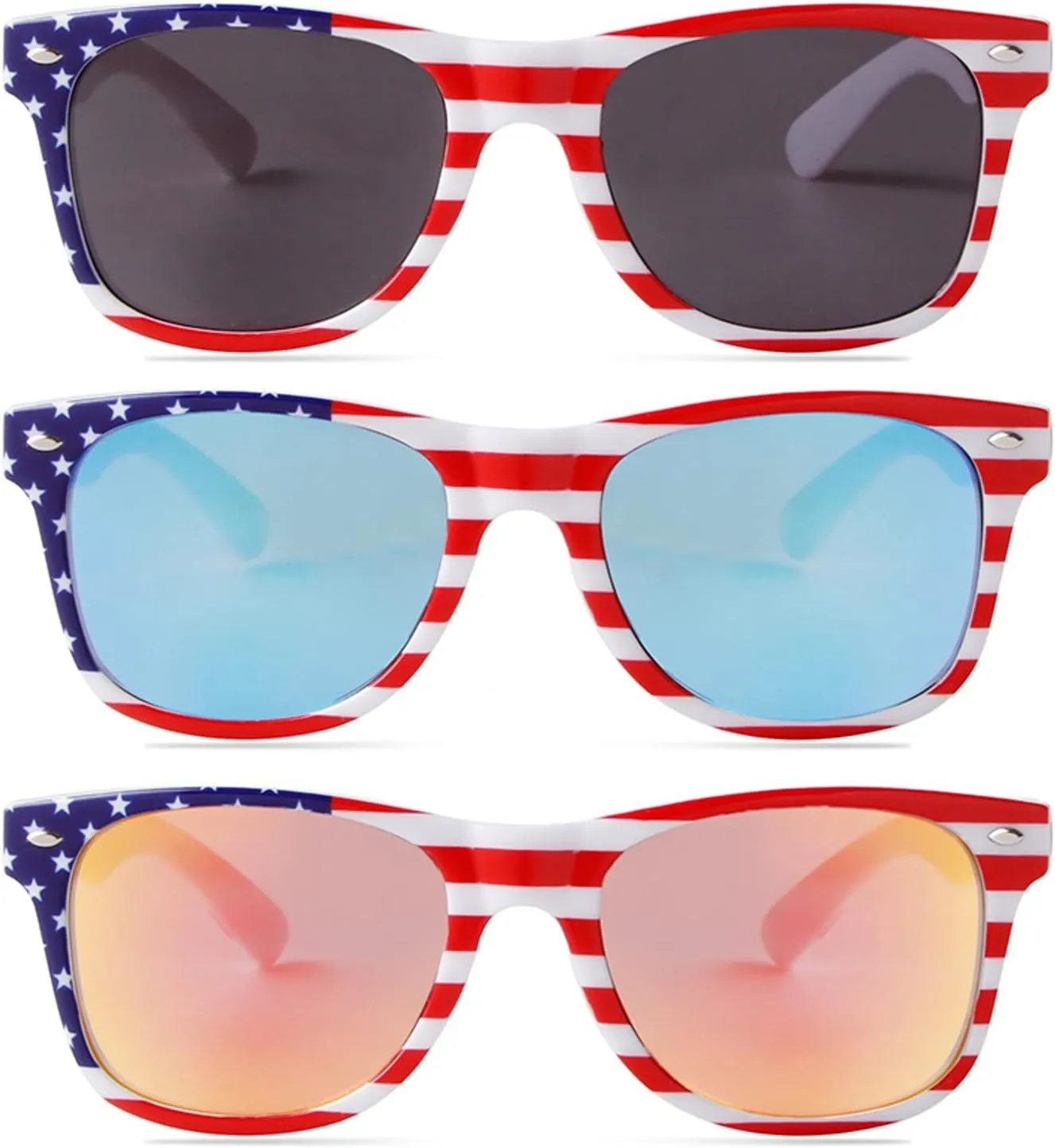 ADE WU American Independence Day Sunglasses USA Star Stripe Flag Sun Glasses 4th July