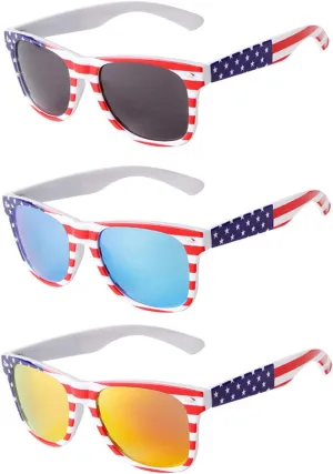ADE WU American Independence Day Sunglasses USA Star Stripe Flag Sun Glasses 4th July