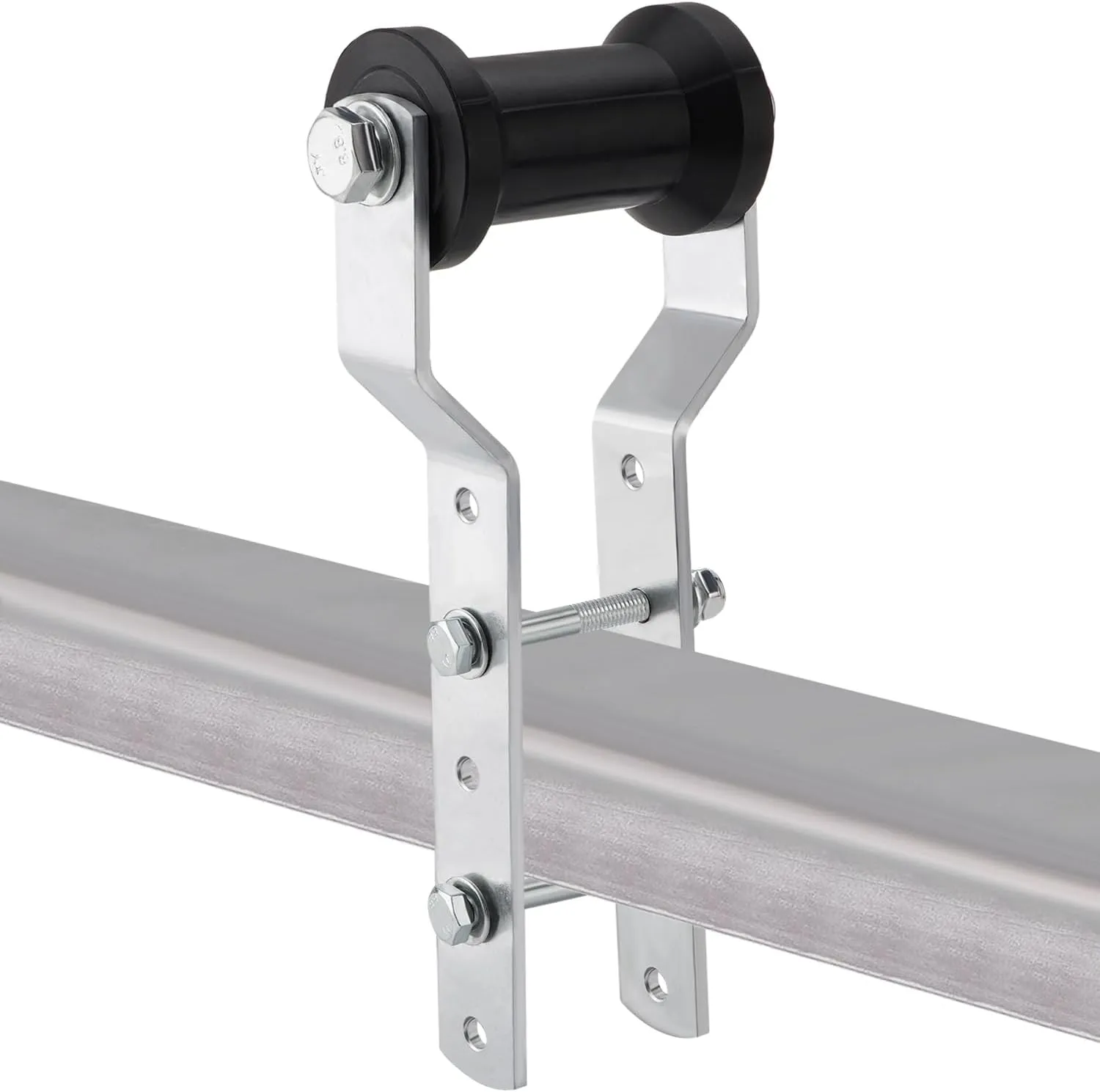 Adjustable Keel Roller with Panel Bracket Assembly, 5” Rubber Keel Roller, for 3” Wide Trailer Tongue