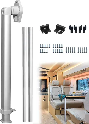 Adjustable Table Legs Kit, 20-30inch Telescoping Legs with 2Pcs Slide Rail, Aluminum Alloy Folding Rv Table Legs Support for Rv Pontoon Truck Camper Yacht Travel Trailer