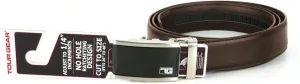 Adult Male Ratchet, Brown Belt-Satin Black/Silver Buckle, 28"-48" Waist Adjustable