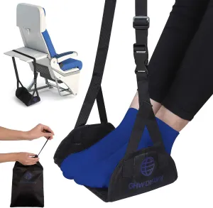 Airplane Foot Hammock for Plane Travel with Memory Foam, Adjustable Airplane Foot Rest & Foot Hammock with Flat Base Best Plane Travel Essentials for Long Flight Comfort & Relaxation