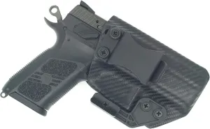AIWB Series - Compatible with CZ P07 Kydex Appendix Inside Waistband Concealed Carry Holster Made in USA by Fast Draw USA (Carbon Fiber - Right Hand)