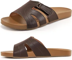 Alicegana Slides for Women orthopedic Sandals: Comfortable Summer Slip on Shoes Arch Support Walking Flat Slippers