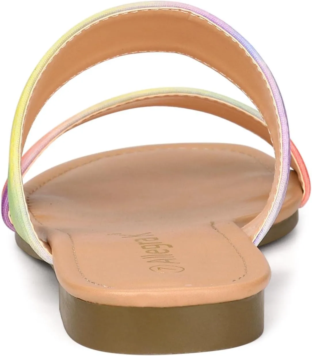 Allegra K Women's Tie Dye Open Toe Slides Slippers Slip on Flats Slides Sandals