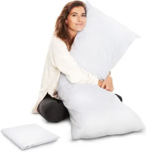 AllSett Health XXL Shredded Memory Foam Body Pillow | Long Cooling Bed Pillow for Adults - Extra Support for Side Sleepers and Pregnanc - 20" x 54”   Bonus Machine Washable Pillow Case