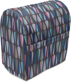 Ambesonne Mid Century Stand Mixer Cover, Modern Style Retro Pattern Droplet Shapes Mosaic in Various Color Tones, Kitchen Appliance Organizer Bag Cover with a Pocket, 6-8 Quarts, Multicolor