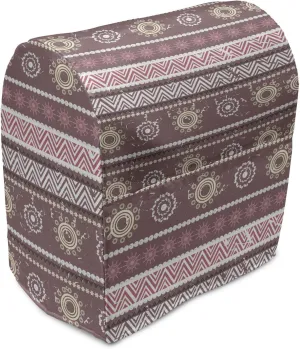 Ambesonne Zambia Stand Mixer Cover, Antique Traditional in Earthen Tones with Sun Boho Pattern, Kitchen Appliance Organizer Bag Cover with a Pocket, 6-8 Quarts, Dried Rose Yellow