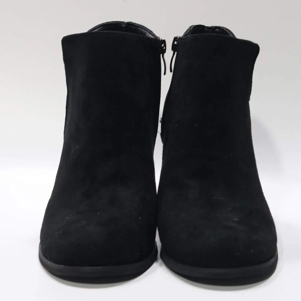 AMDBEL Booties for Women Dressy 2024 Ankle Boots Round Toe Wedge Short Boot Zipper Suede Winter Ladies Walking Shoes